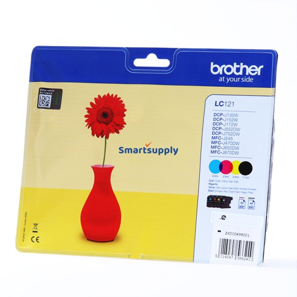 Brother LC121 BCMY 4 stk blkpatroner original