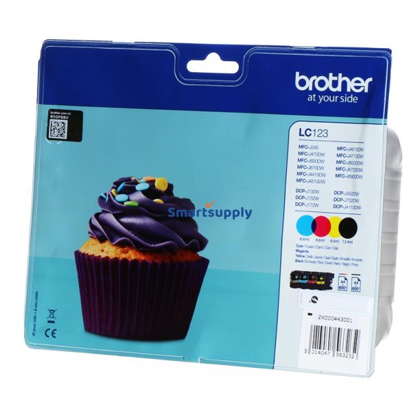 Brother LC123 BCMY 4 stk blkpatroner 29ml original