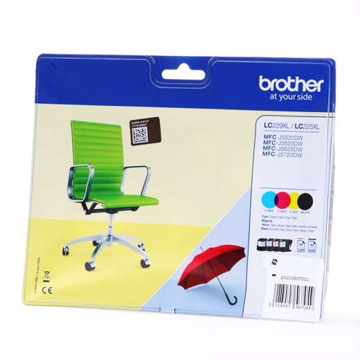 Brother LC229XL/LC225XL BCMY bl�kpatroner 84ml original