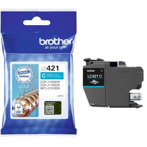 Brother LC421 Cyan blkpatron 200 sider original