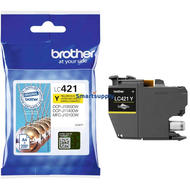 Brother LC421 Gul blkpatron 200 sider original