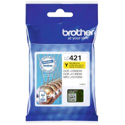 Brother LC421 Gul blkpatron 200 sider original