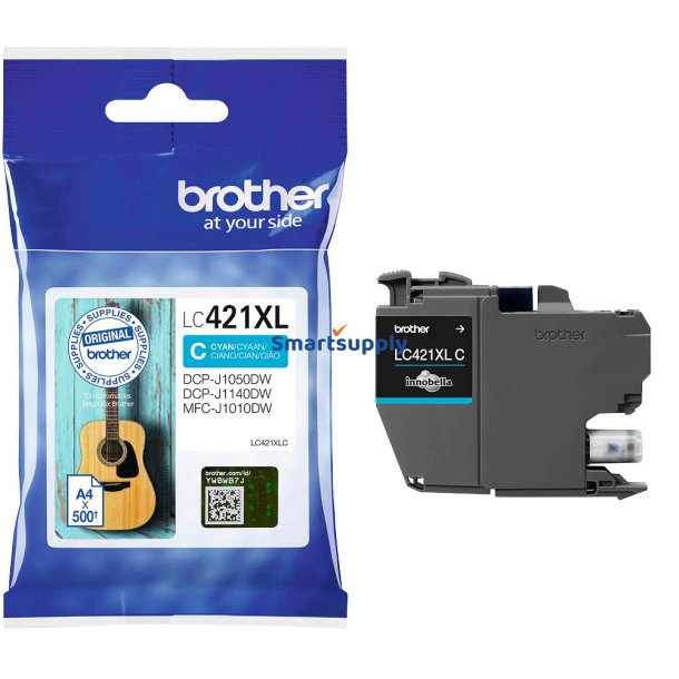 Brother LC421XL Cyan blkpatron 500 sider original