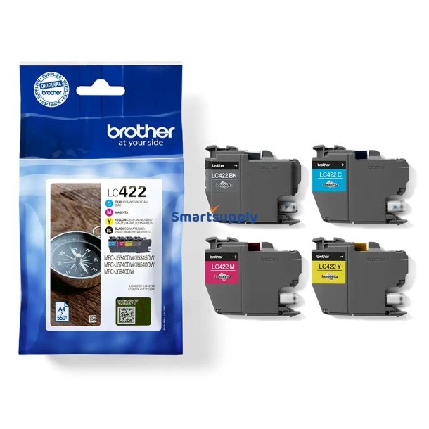 Brother LC422 BCMY blkpatroner 2.200 sider original