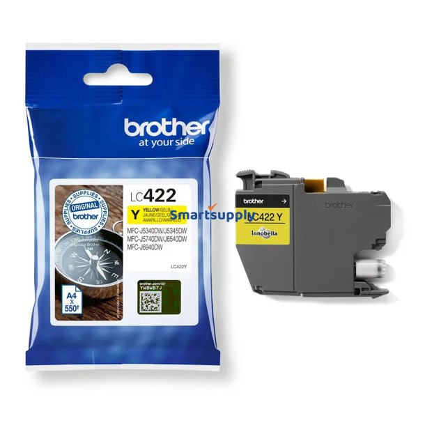 Brother LC422 Gul blkpatron 550 sider original