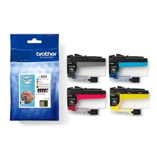 Brother LC424 BCMY 4 stk bl�kpatroner 3.000 sider original