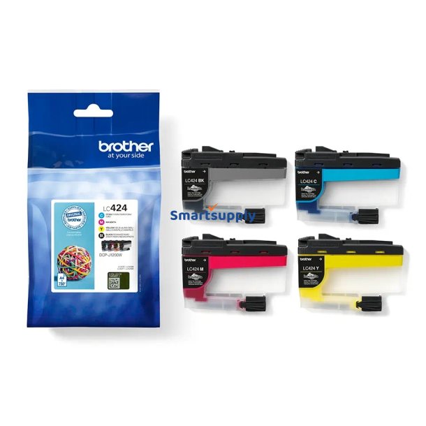 Brother LC424 BCMY 4 stk blkpatroner 3.000 sider original