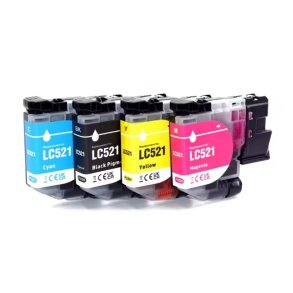 Brother LC521 BCMY 4 stk bl�kpatroner 2.000 sider kompatibel multipakke
