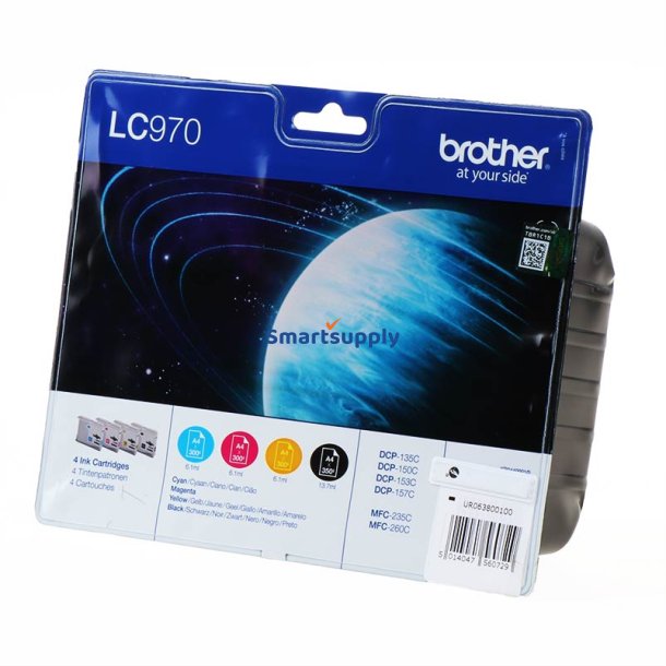 Brother LC970 BCMY 4 stk blkpatroner 61ml original