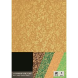 Leaves mix 1 metallic karton papir A4, 200g, 20 ark