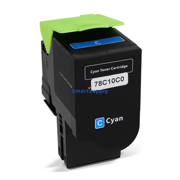 Lexmark 78C20C0 Cyan toner 1.400 sider kompatibel