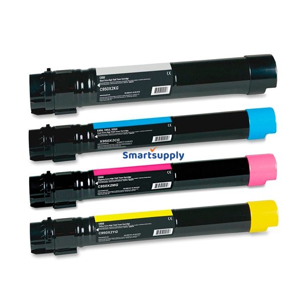 Lexmark X950/X952/X954 BCMY toner 4 stk kompatibel rabatpakke