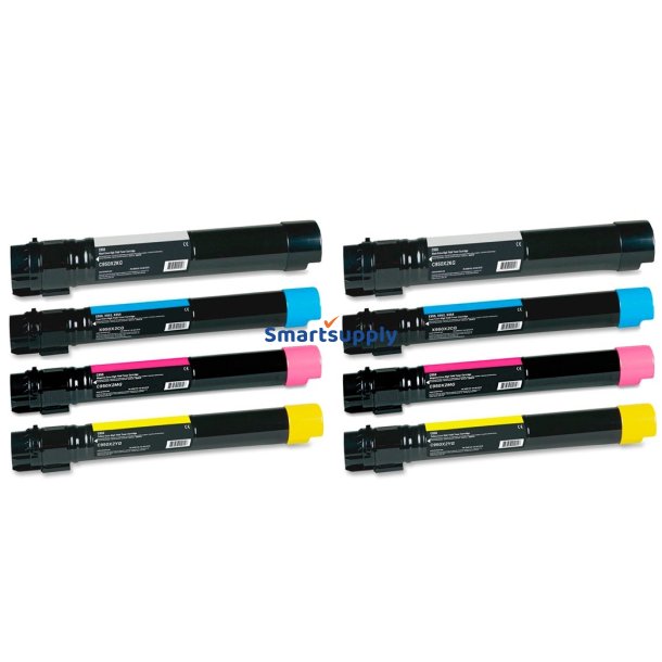 Lexmark X950/X952/X954 BCMY toner 8 stk kompatibel multipakke