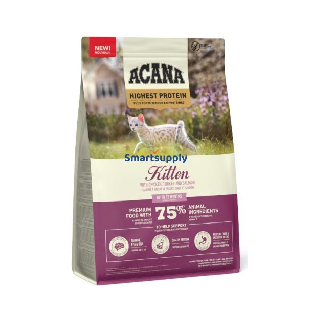 Acana Kitten Kylling, Kalkun, Laks - Trfoder Til Kat - 1,8 Kg