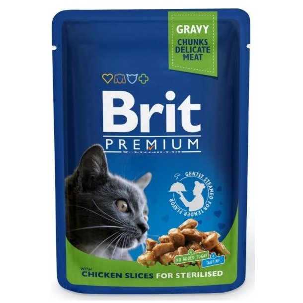 Brit Premium Cat Chicken Sterilized - Vdfoder Til Katte - 100G