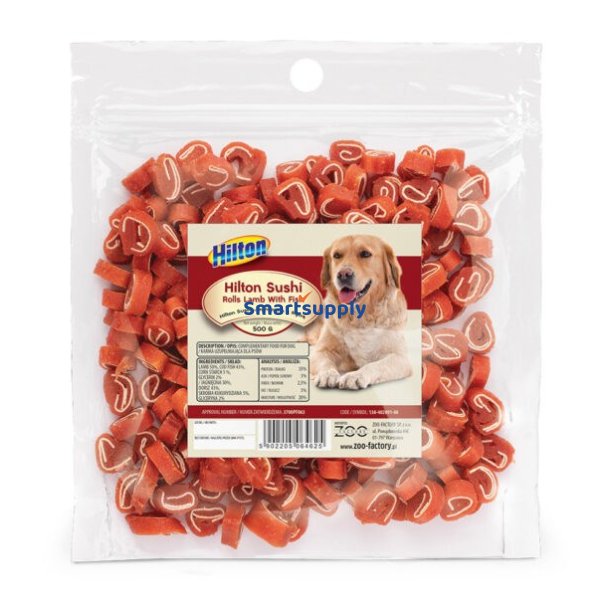 Hilton Sushi Rolls Lam Med Fisk - Hundegodbid - 500 G