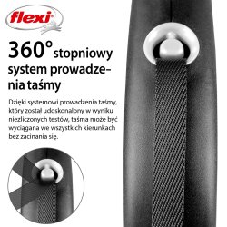Flexi Black Design L 5 m Fleksibel hundesnor