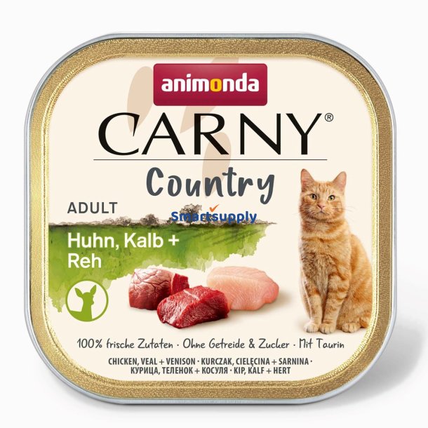 Animonda Carny Country Kylling, Kalvekd + Vildt - Vdfoder Til Katte - 100 G