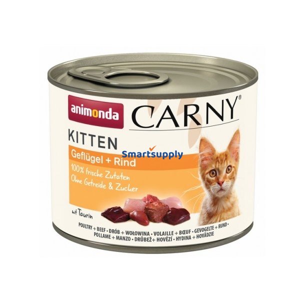 Animonda Carny Kitten Fjerkr Oksekd - Vdfoder Til Katte - 200 G