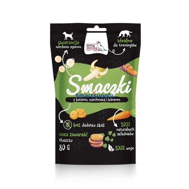 Syta Micha Grntsagsgodbidder Med Sd Kartoffel, Gulerod Og Banan - Hundegodbidder - 80 G