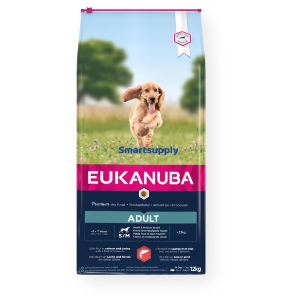 Eukanuba Adult Small &amp; Medium Laks - Trfoder Til Hunde - 12 Kg