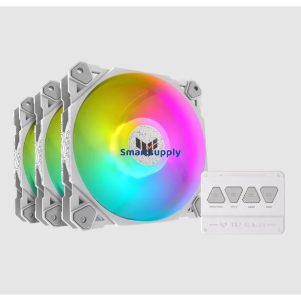 ASUS TUF GAMING TF120 ARGB WHITE EDITION 3IN1 Luftkler 12 cm Hvid 3 stk