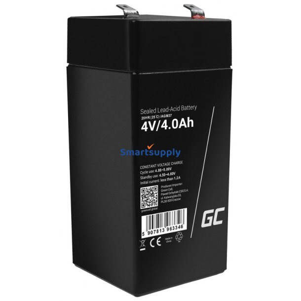 Green Cell Agm37 Industrielt Genopladeligt Batteri Forseglet Blysyre (Vrla) 4000 mAh 4 V