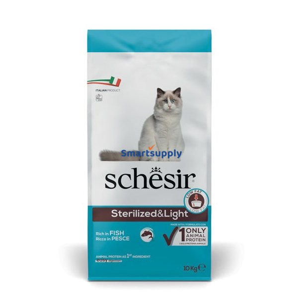 SCHESIR Adult Sterilized & Light Rich in fish - trfoder til kattekillinger - 10kg