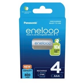 Genopladelige batterier PANASONIC ENELOOP AAA 800 mAh 4 szt (BK-4MCDE/4CP)