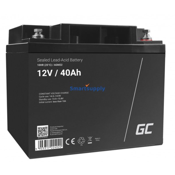 Green Cell Agm22 Ups Batteri Forseglet Blysyre (Vrla) 12V 40 Ah