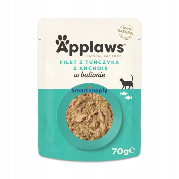 Applaws Tunfilet Med Ansjos &amp; Tang I Bouillon - Vdfoder Til Katte - 70G