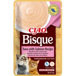 INABA Ciao Bisque Tuna with Salmon - Kattegodbidder - 40g