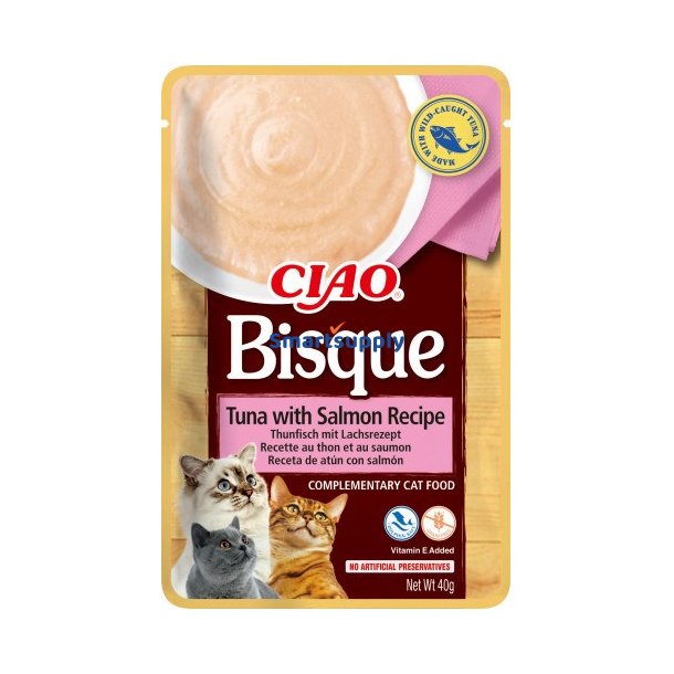 INABA Ciao Bisque Tuna with Salmon - Kattegodbidder - 40g