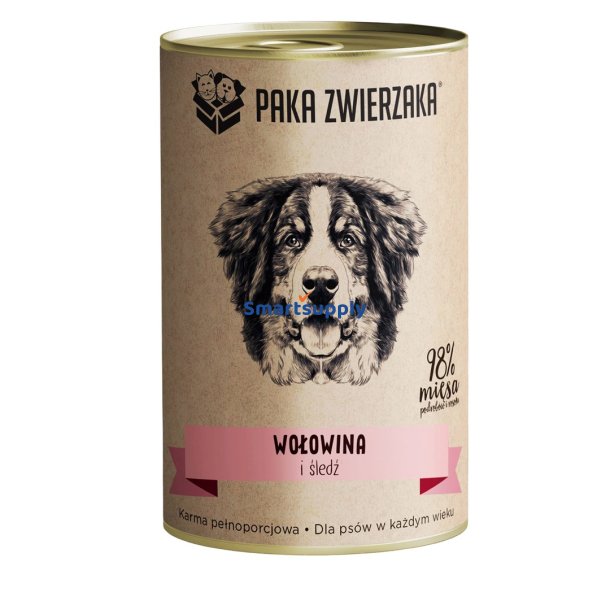 PAKA ZWIERZAKA Beef and herring - vdfoder til hunde - 400g