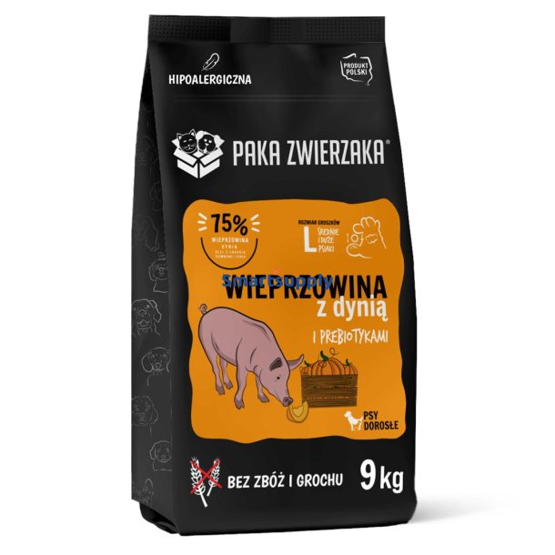 PAKA ZWIERZAKA Pork with pumpkin L - trfoder til hunde - 9kg