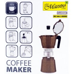 Maestro 3 Kop Kaffemaskine Mr-1666-3-Brun Brun