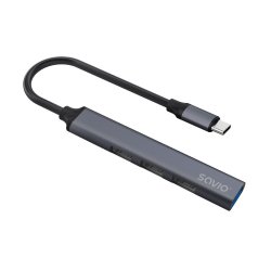 Savio Ak-71 Usb-C Hub - 3 X Usb-A 2.0, 1 X Usb-A 3.0, 4-I-1, 5 Gbps