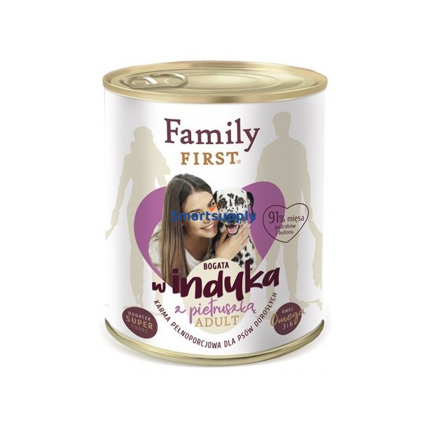 Family First Voksen Kalkun Med Persille - Vdfoder Til Hunde - 800 G