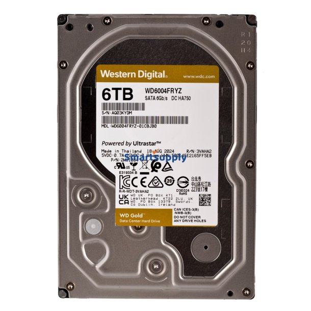 Western Digital Gold WD6004FRYZ harddisk 6 TB 7200 rpm 128 MB 3.5" Serial ATA III