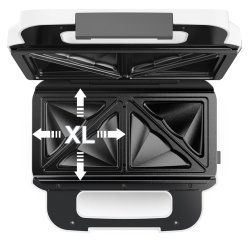 Tefal Snack Xl Sw7011 Sandwichmaskine 850 W Hvid, Rustfrit Stl