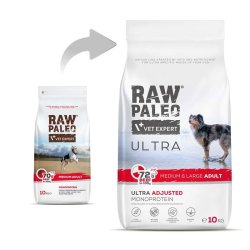 RAW PALEO Ultra Medium&Large Adult Oksekd - trt hundefoder - 10 kg
