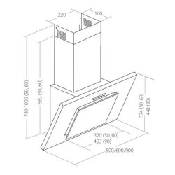 Akpo WK-4 Nero Eco 50 Skorstenshtte gr, Grt glas
