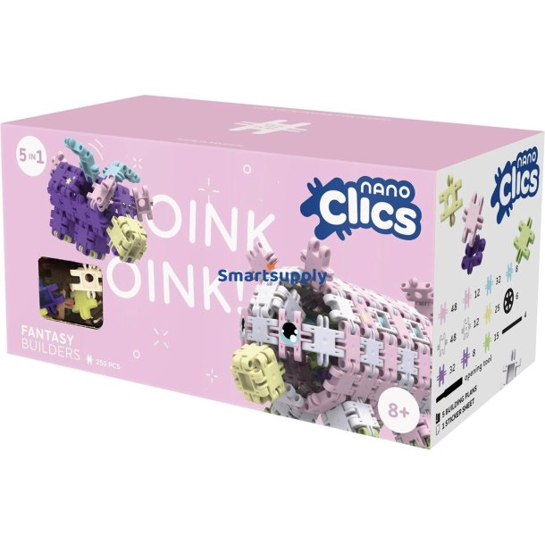 Byggeklodser Nano Clics - Fantasy Builders - 250 Elementer (Nc005)