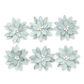 Mint dahlia papirblomster selvklbende 3cm, 6 stk.