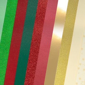 Mix colors nr. 1 karton papir med glitter A4, 10 ark