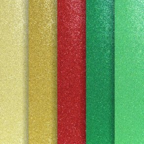 Mix colors nr. 1 karton papir med glitter A4, 5 ark