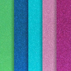 Mix colors nr. 4 karton papir med glitter A4, 5 ark