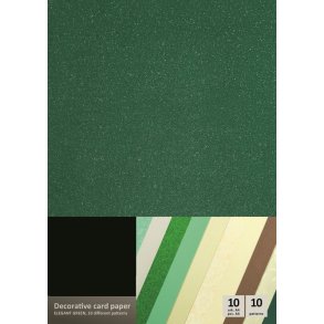 Mix grn/beige karton papir A4, 210-250g, 10 ark