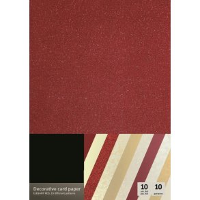 Mix rd/beige karton papir A4, 210-250g, 10 ark