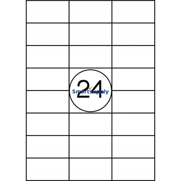 Multi labels print selv 24 pr. ark 70x37mm - 100 ark